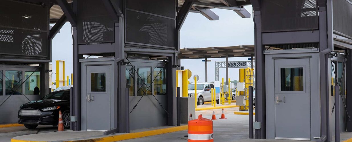 tollway booths at McAllen Anzalduas