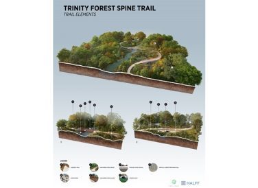 trail elements Trinity Forest spine trail graphic